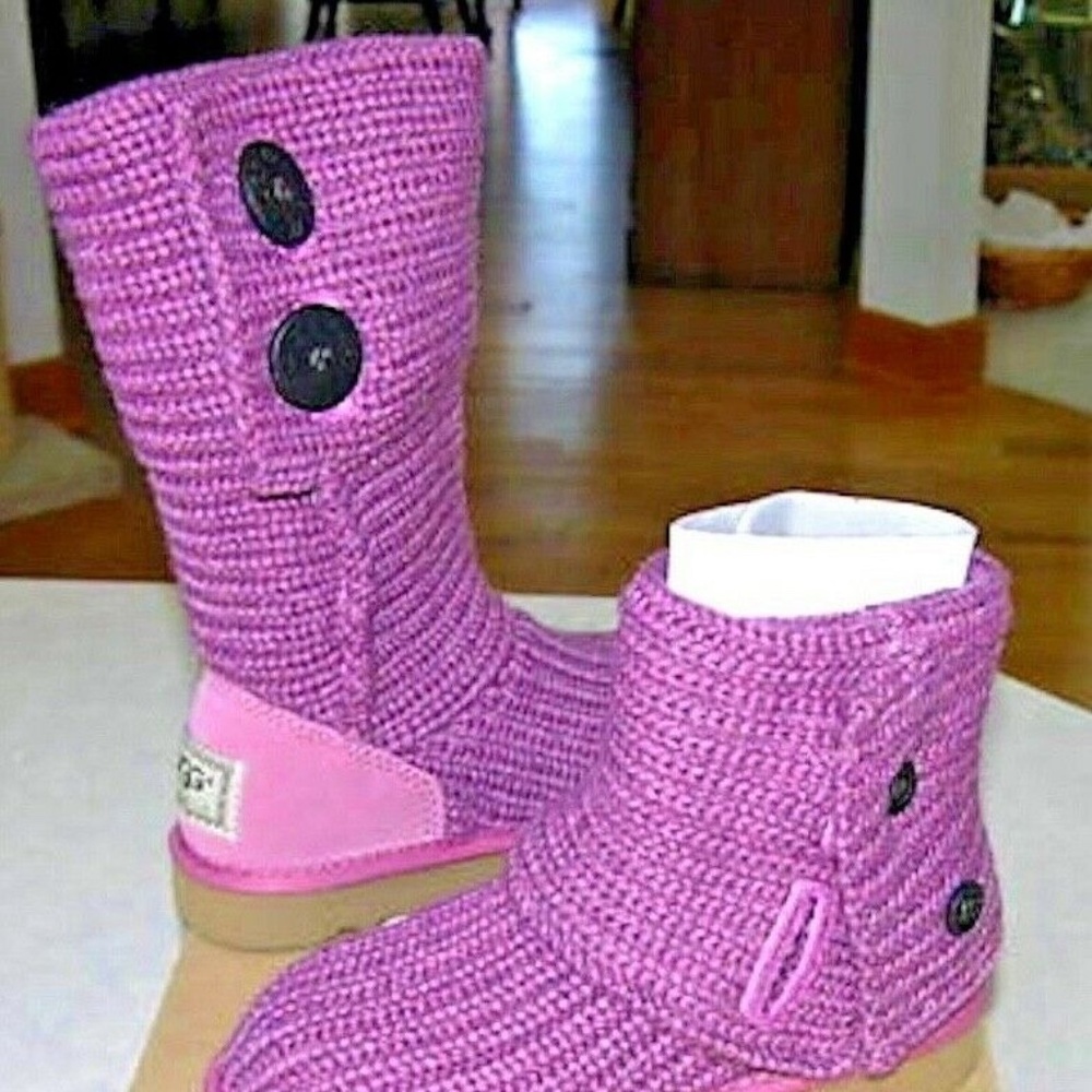 UGG Crochet Cardy Boots Dusty Rose (Fit Women)